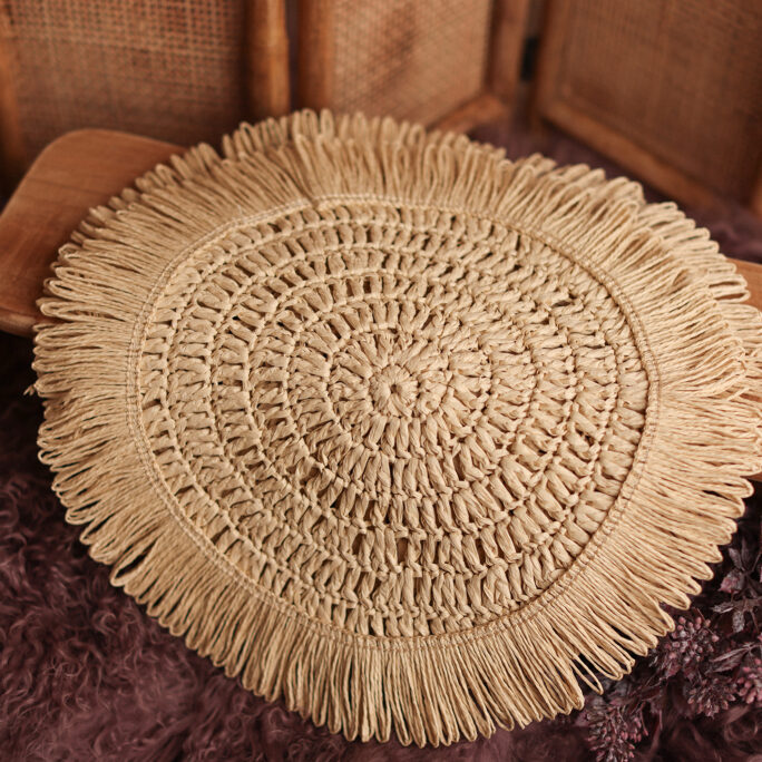 soft round carpet with edge - CREAM