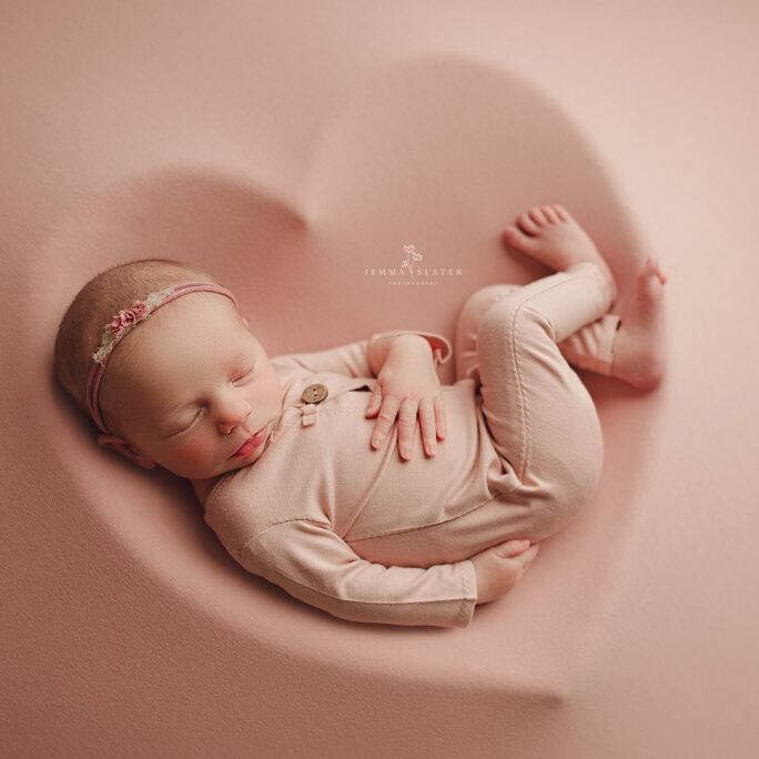 Newborn Onesie + free headband / Hat - Soft Pink