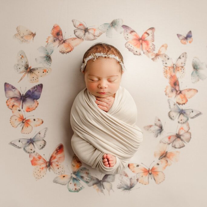 Spring butterflies backdrop or wrap