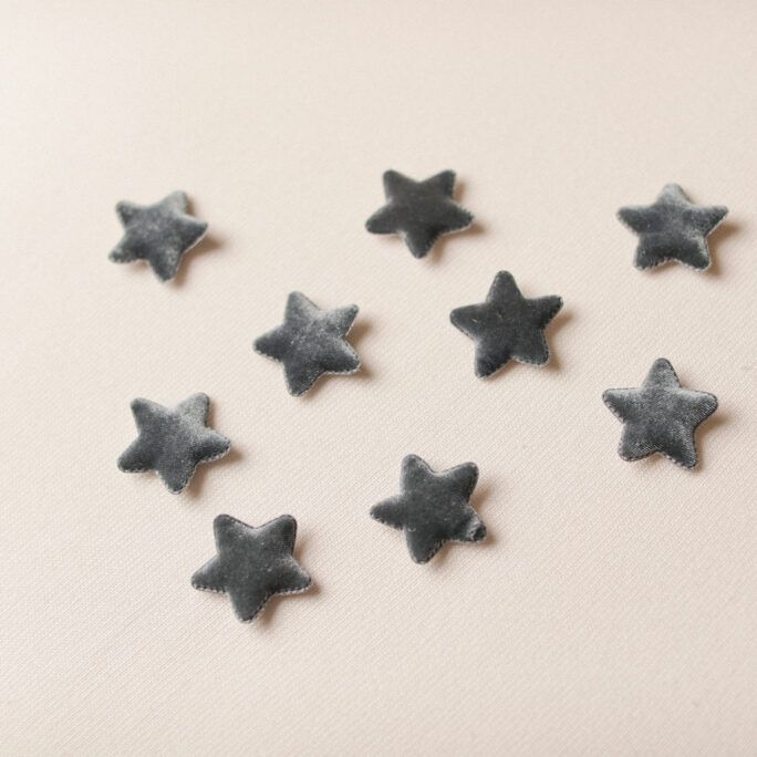 set of 5 grey / navy stars