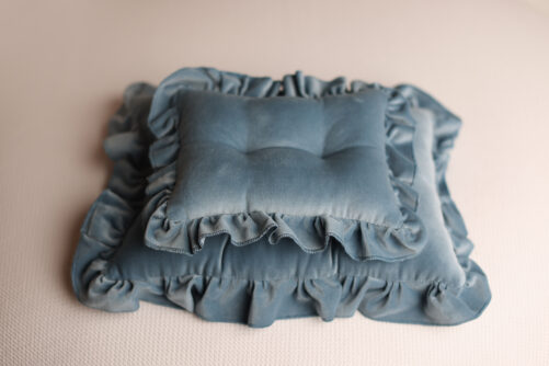 NEW! Ruffle Mattress and pillow DUSTY BLUE