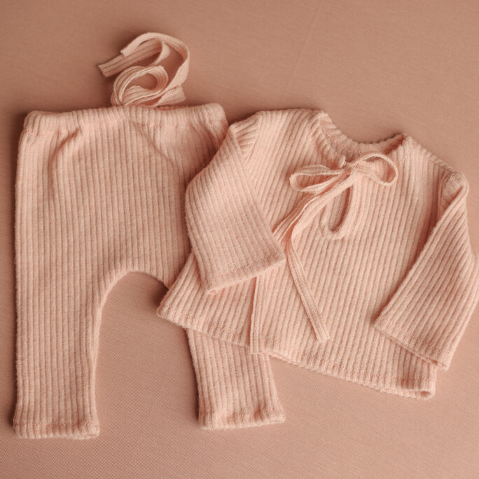 NEWBORN PJ ribbed soft pink