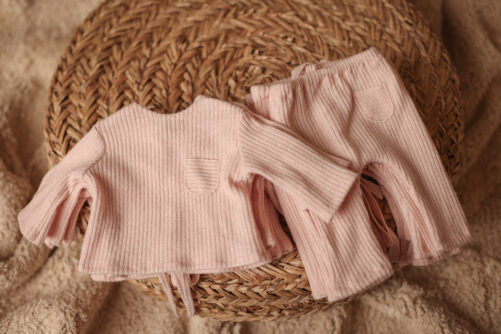 NEWBORN PJ ribbed soft pink
