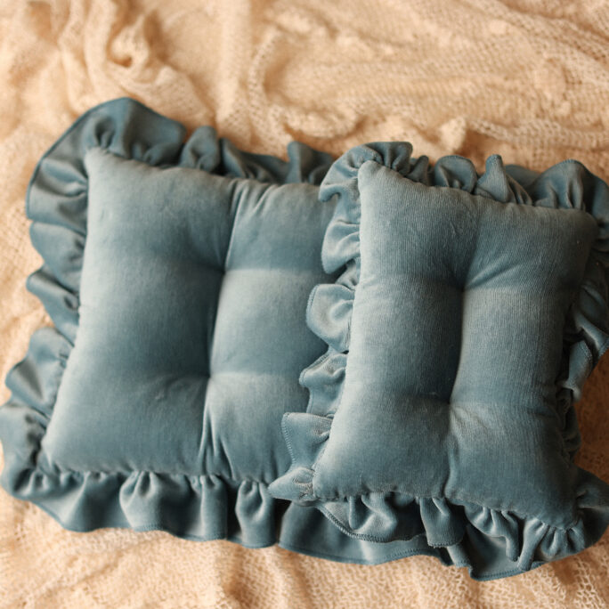 NEW! Ruffle Mattress and pillow DUSTY BLUE