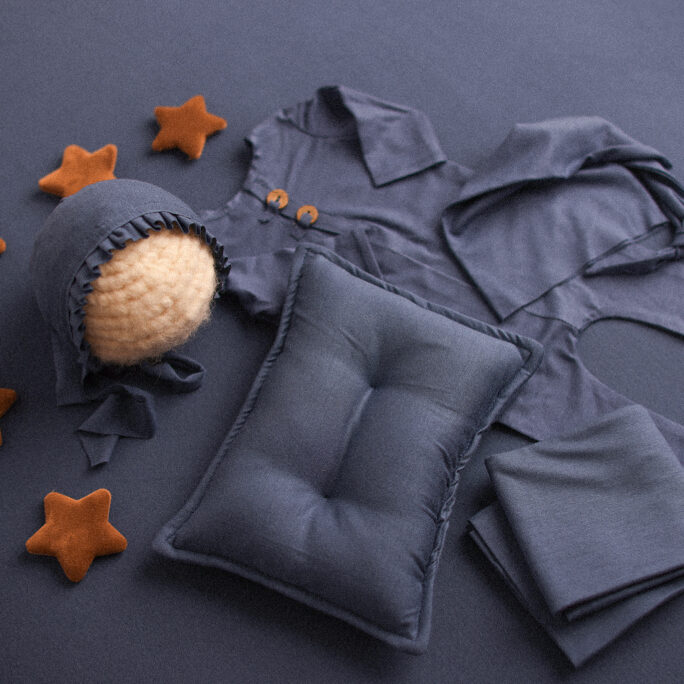 INDIGO onesie / bonnet / hat / pillow