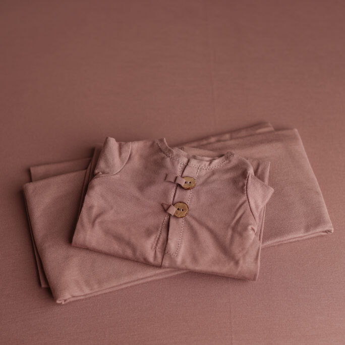 Newborn Onesie + free headband / Hat - Berry Mauve