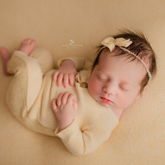 Newborn Onesie + headband / Hat - Softest Yellow