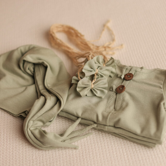 Newborn Onesie + free headband / Hat - Perfect Sage