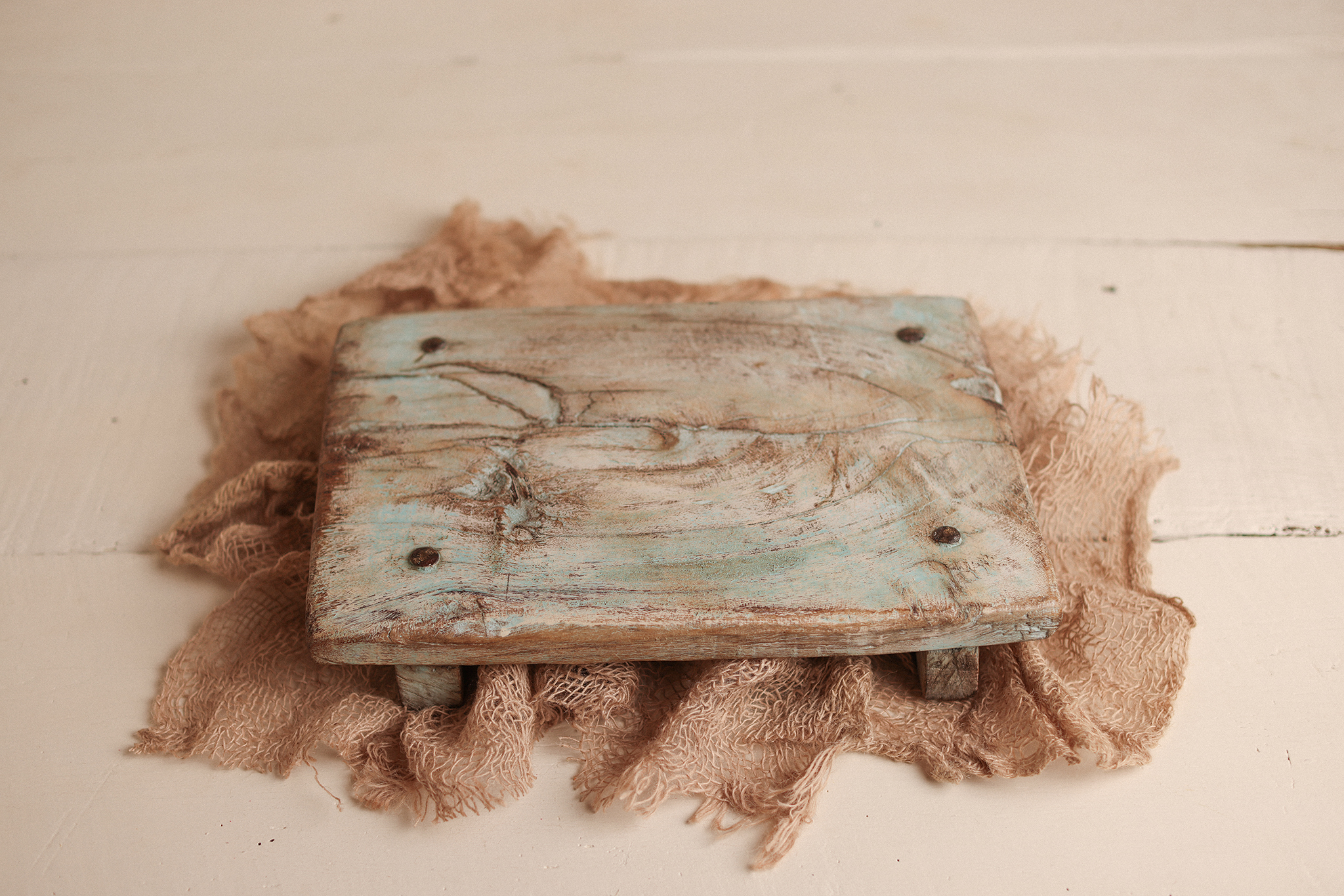 VINTAGE WOODEN Platform Baby Blue