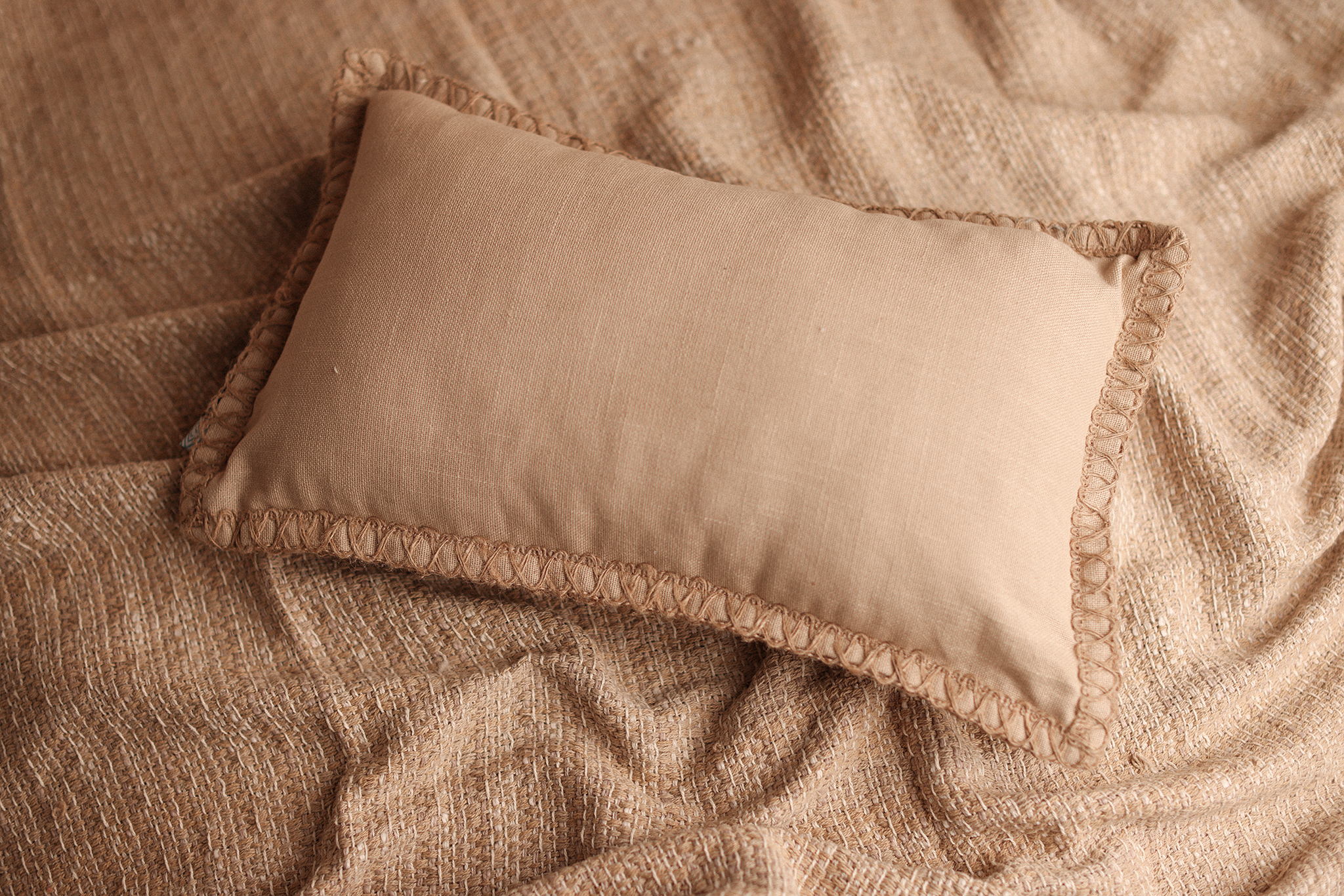 Pillow with Burlap Edge