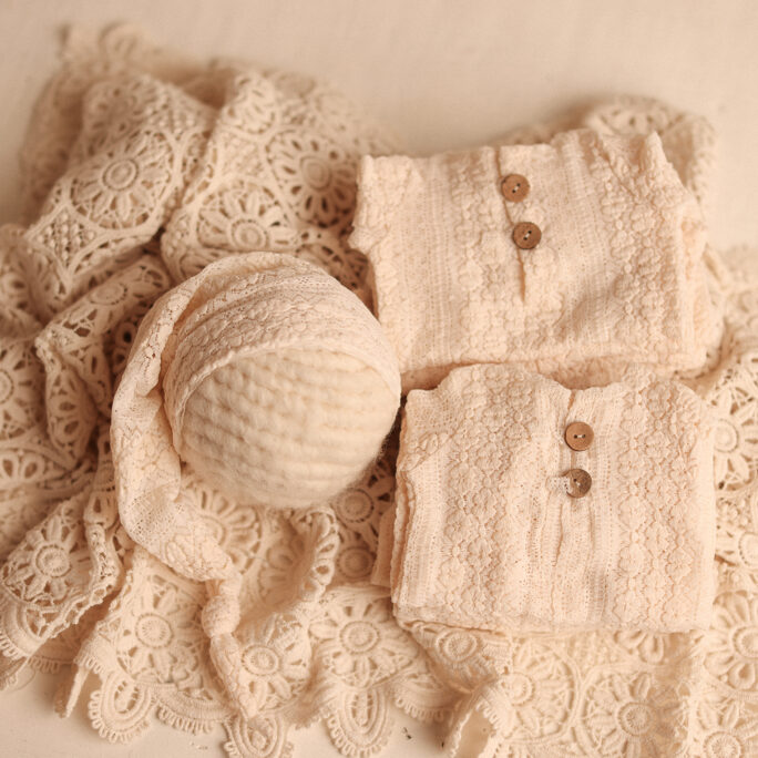 SWEET LACE newborn onesie + sleepy hat