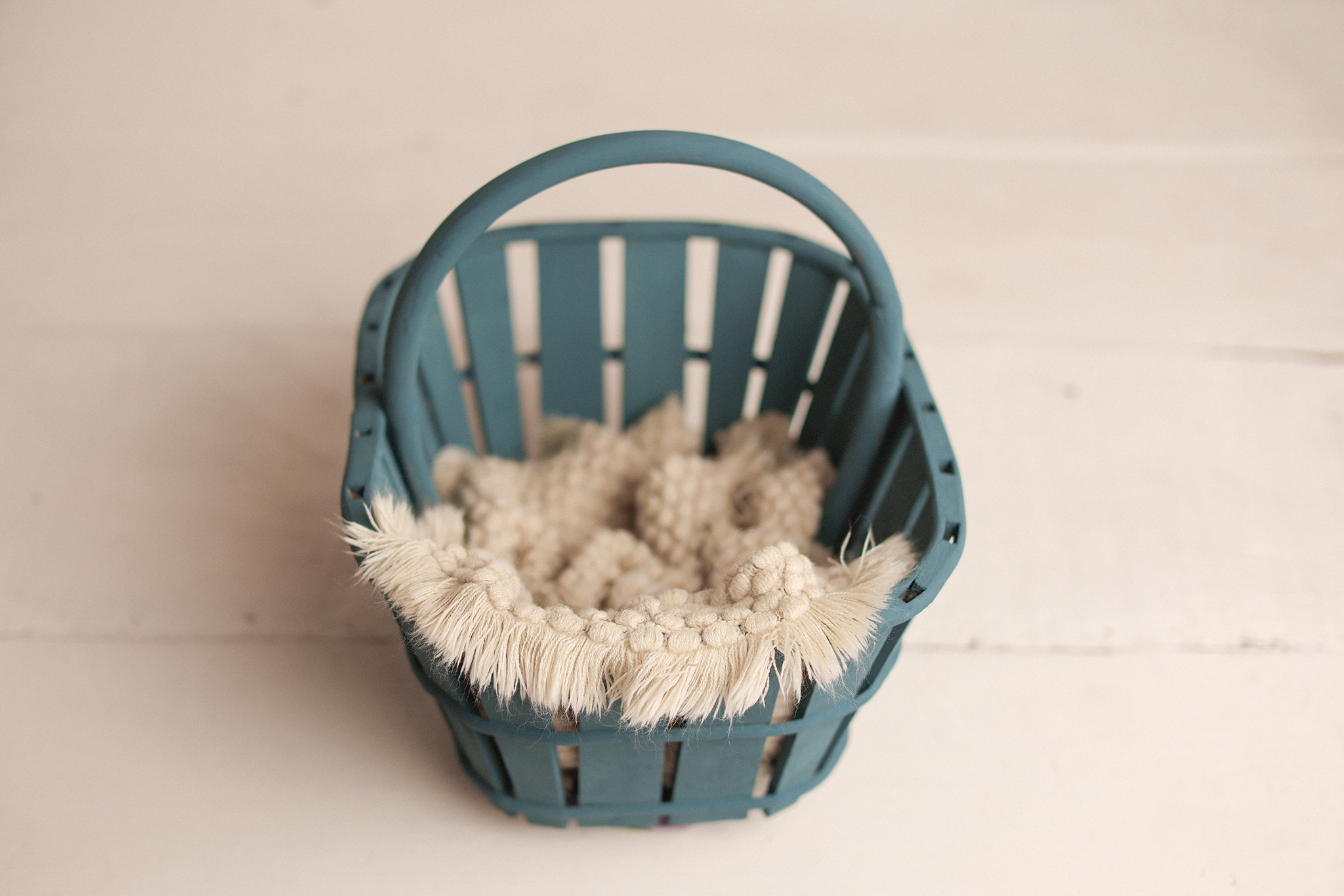 Blue wooden basket