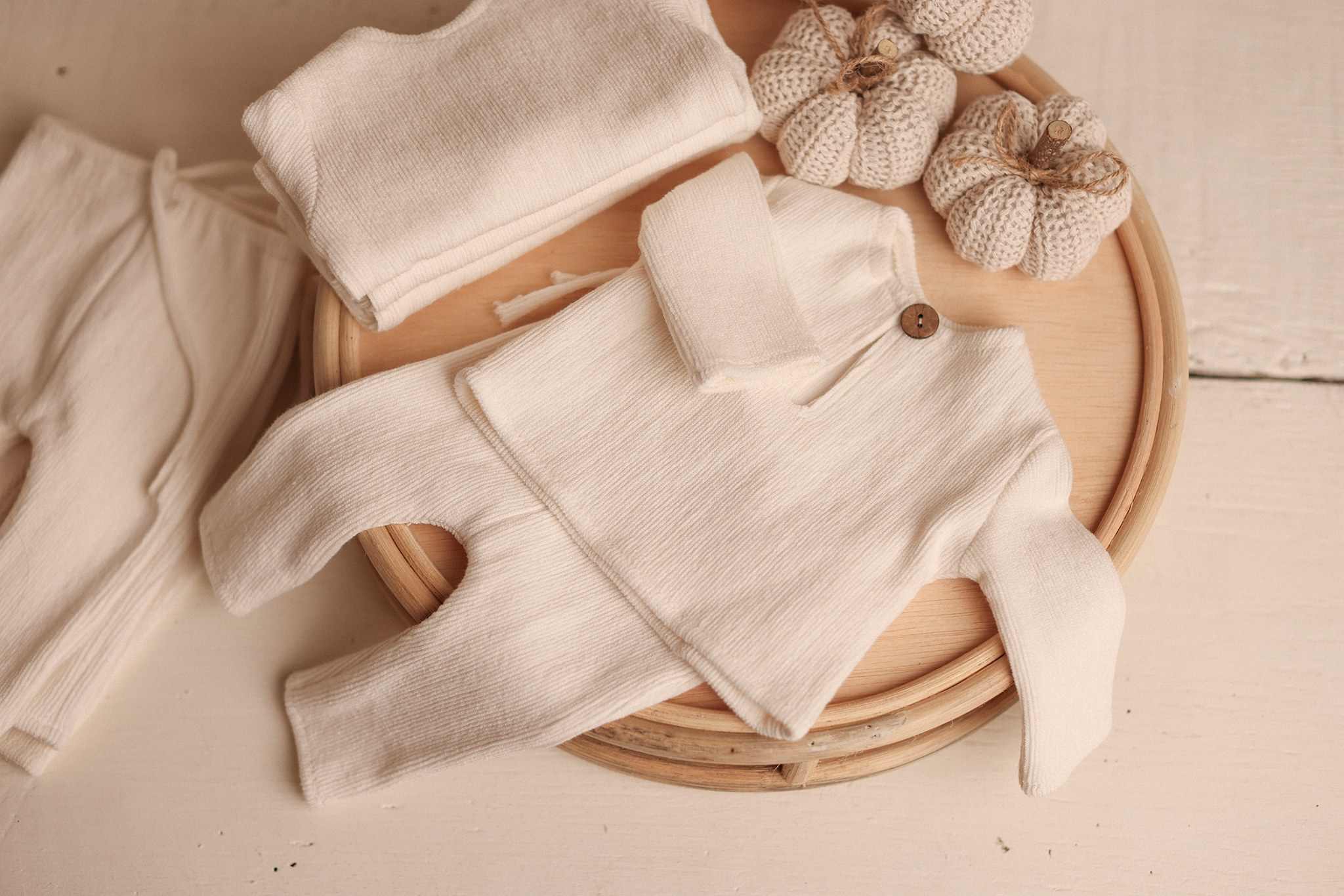 NEWBORN PJ ribbed CREAMER