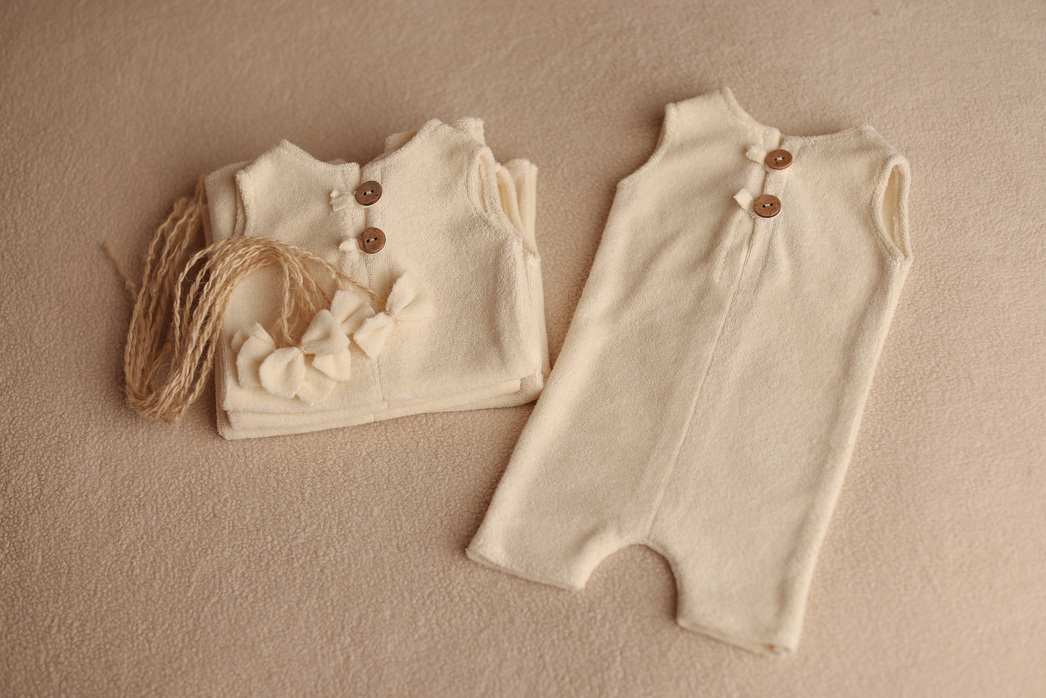 NEWBORN ONESIE - Summer EDITION - IVORY