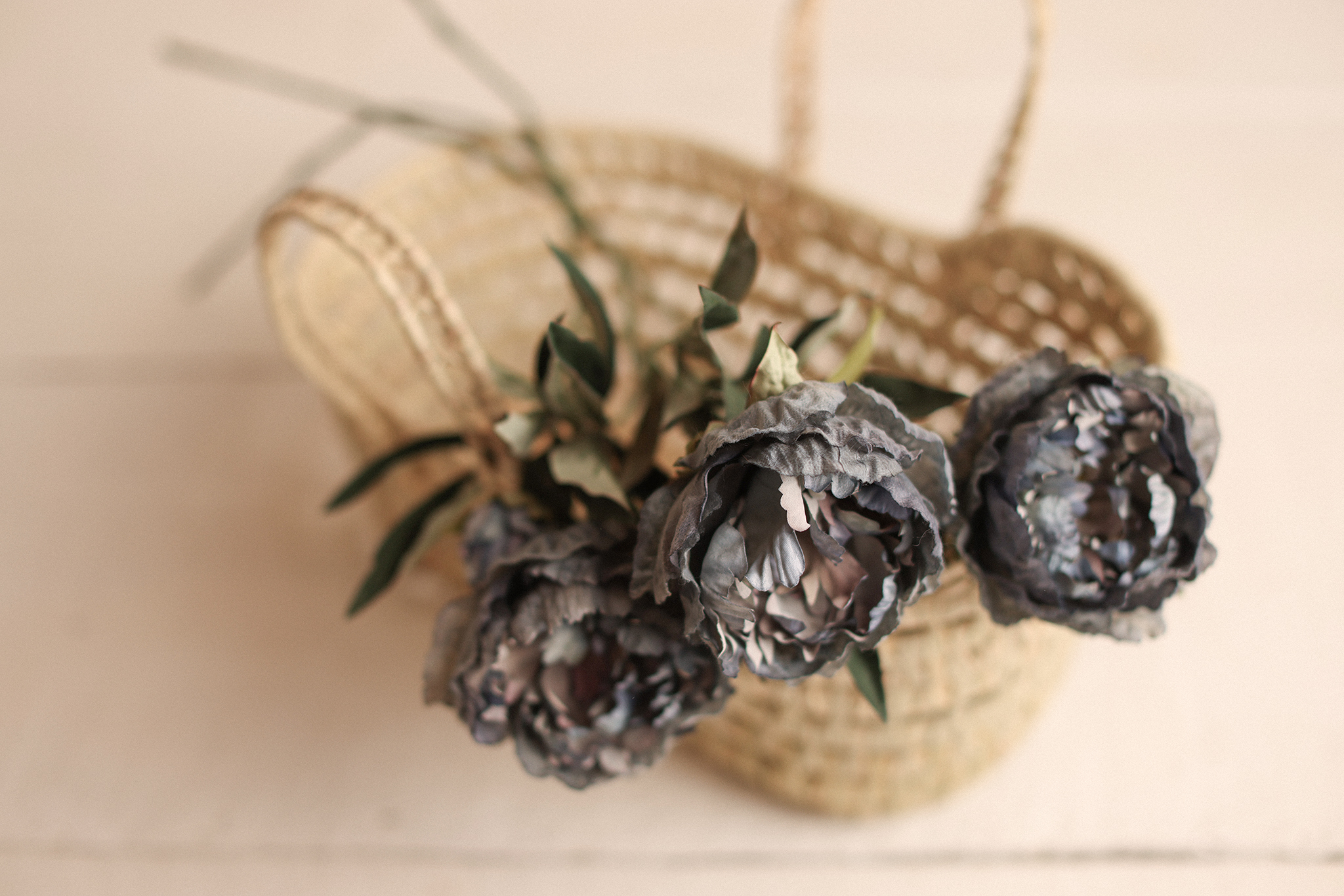 set of 3 blue flowers