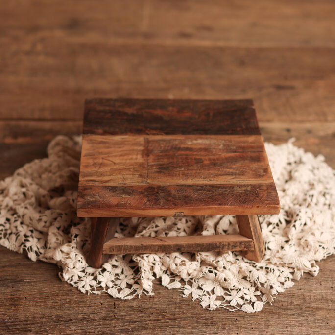 Rustic Wooden Low Stool