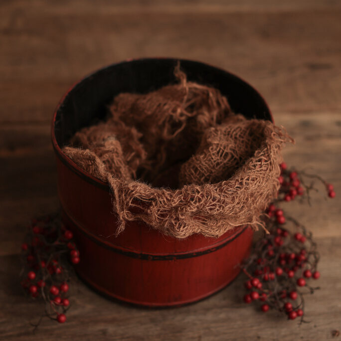 ONE OF A KIND winter RED vintage BUCKET