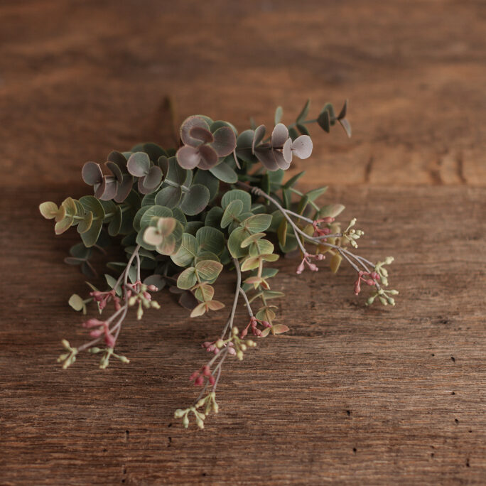 Green Eucalyptus with touch of pink