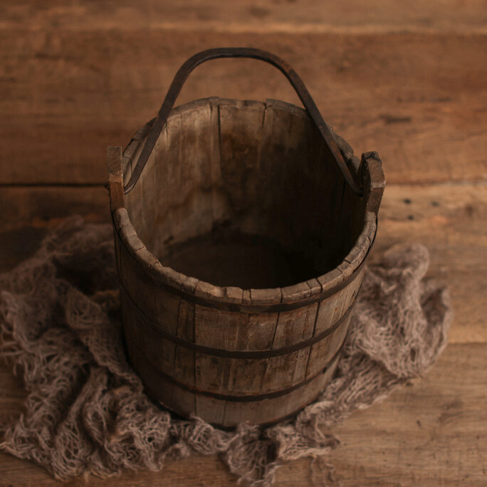 Vintage Wooden Water Bucket