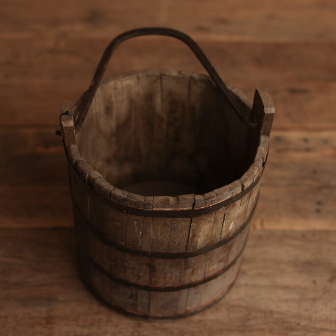 Vintage Wooden Water Bucket