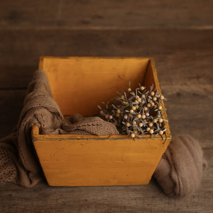 Yellow WOODEN CRATE - SET