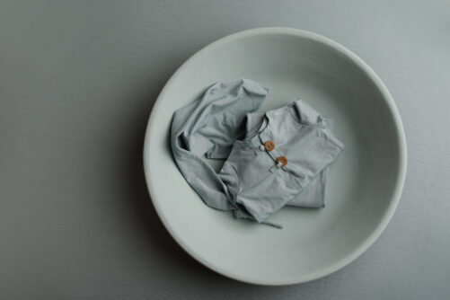 WASHED BLUE Wooden Bowl