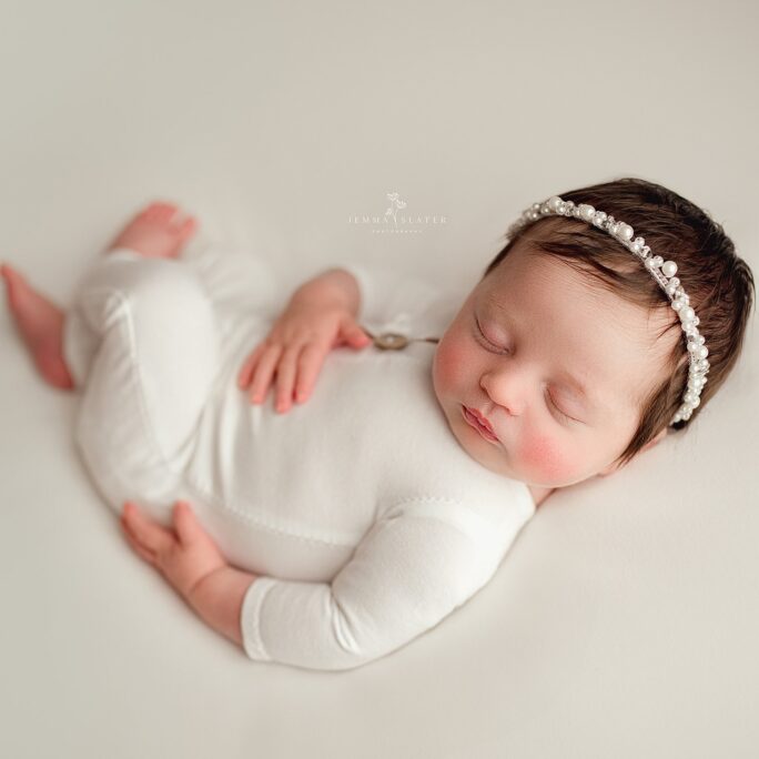 Newborn Onesie + free headband / Hat - Creamer