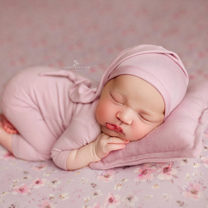 Newborn Onesie + free headband / Hat - Lupine