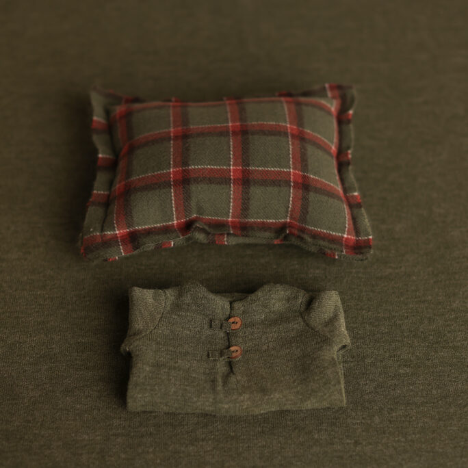 Olive Moss Backdrop + Onesie + Pillow Set