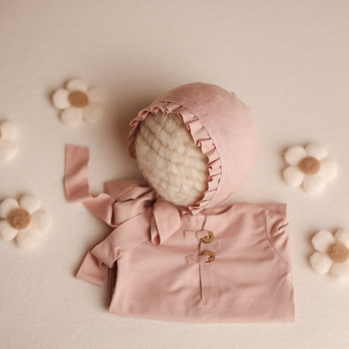 Newborn Onesie or bonnet - Soft Pink