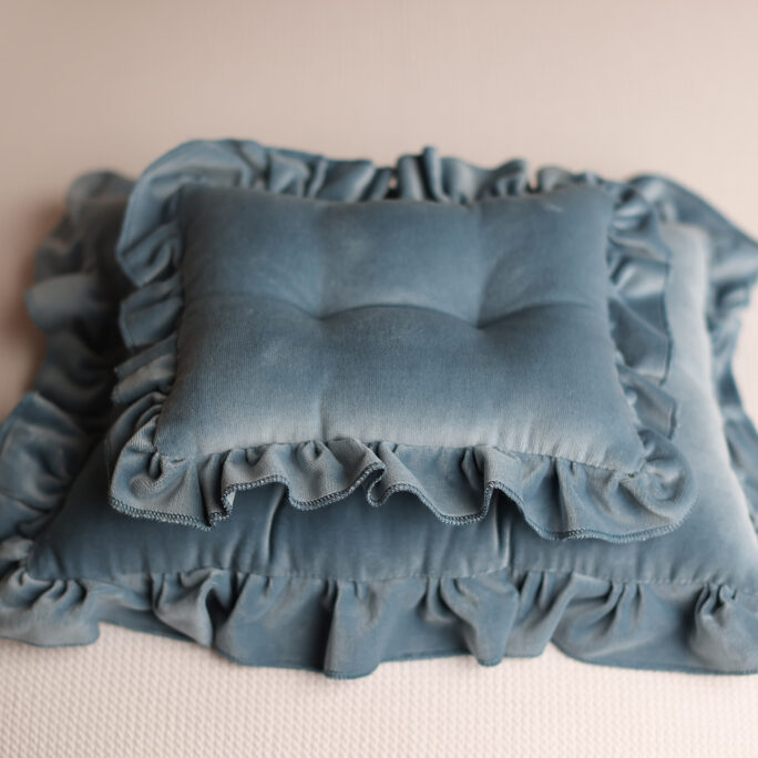 NEW! Ruffle Mattress and pillow DUSTY BLUE
