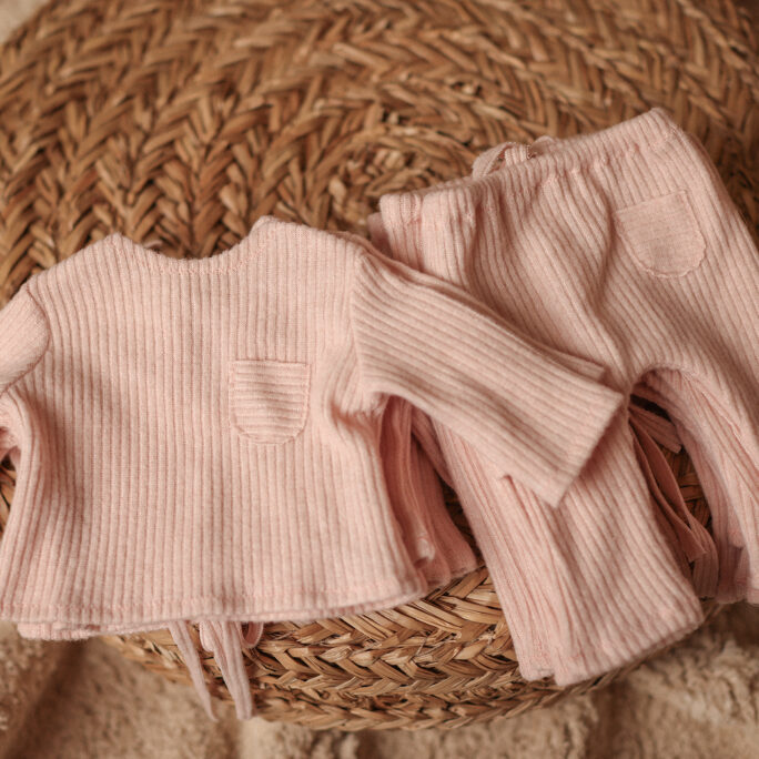 NEWBORN PJ ribbed soft pink