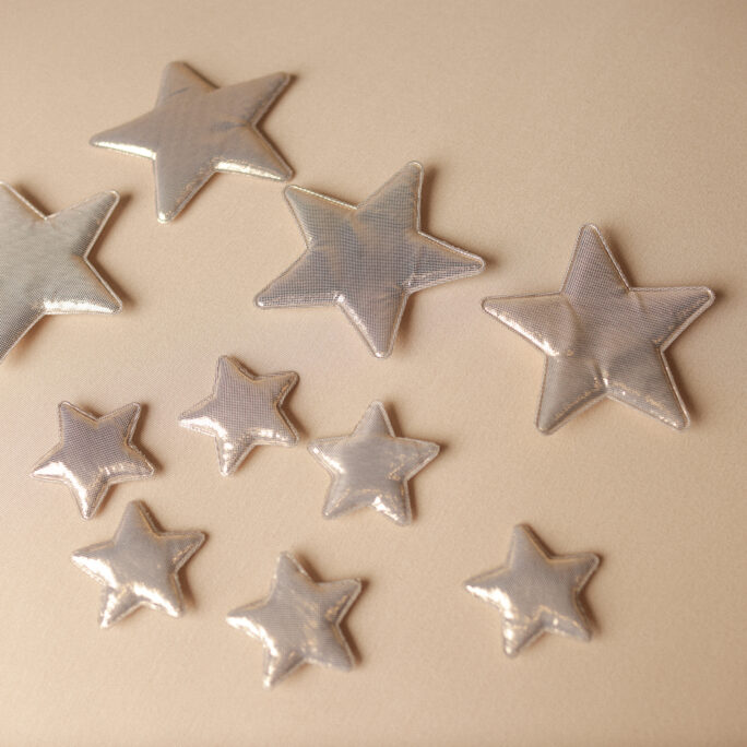 set of 7 shiny stars
