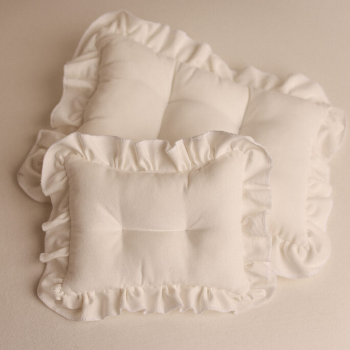 NEW! Velvet Mattress and pillow with ruffles - PURE WHITE