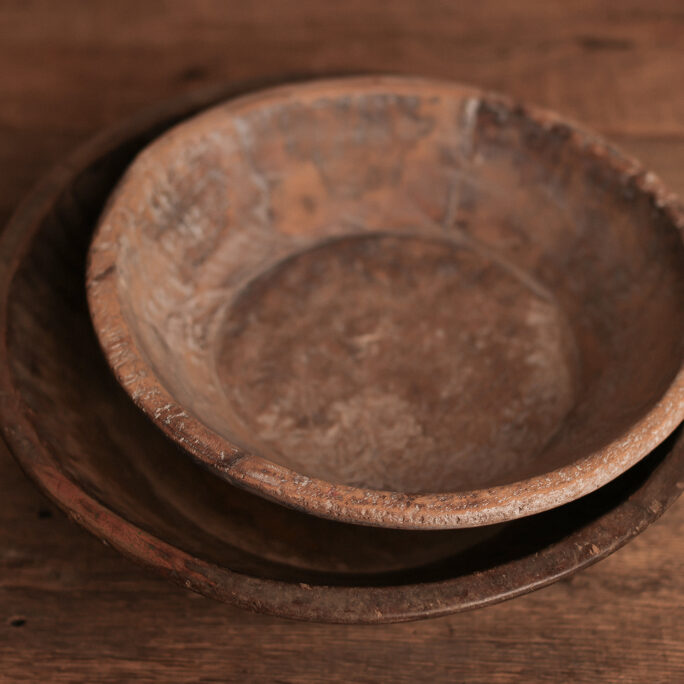 GREY WASH WOODEN BOWL  II