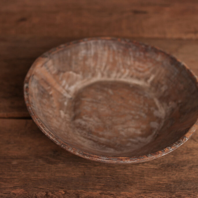 GREY WASH WOODEN BOWL