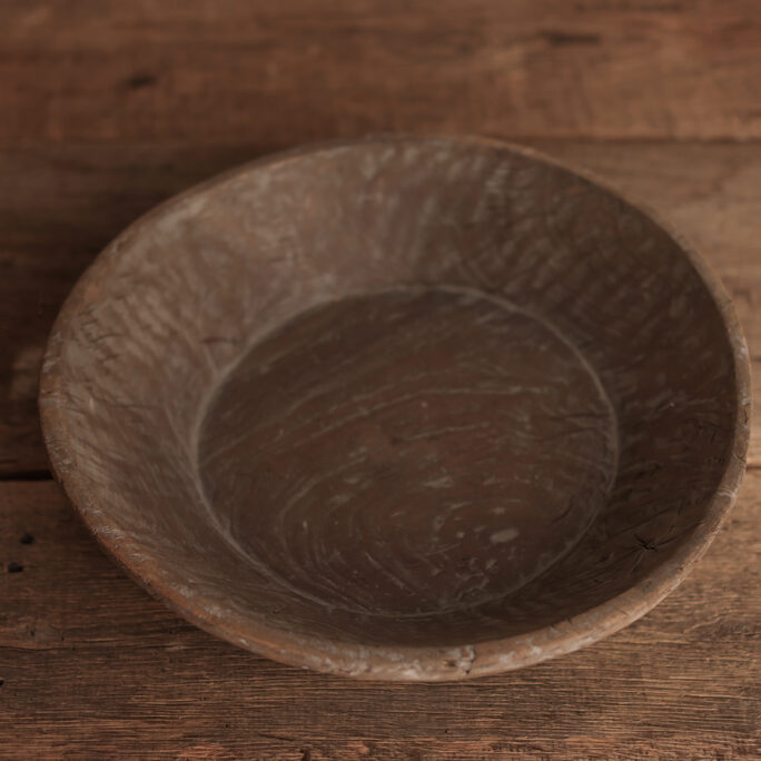 LARGE greyish WOODEN BOWL