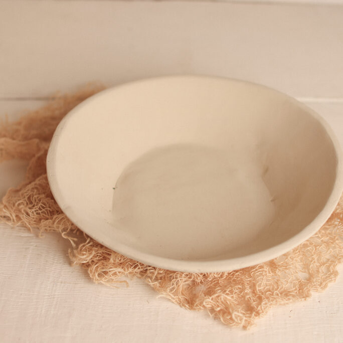 CREAM /  WOODEN BOWL