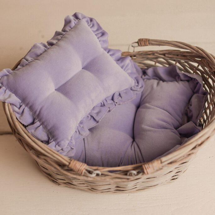 GOING OUT OF COLLECTION! Velvet Mattress and pillow with ruffles - LILAC