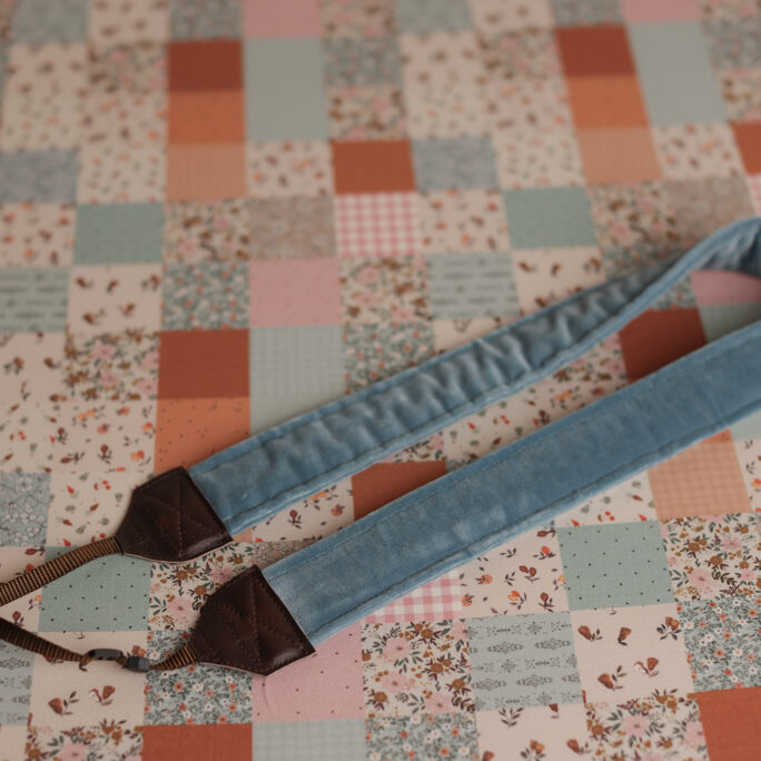 VELVET dusty BLUE Camera Strap