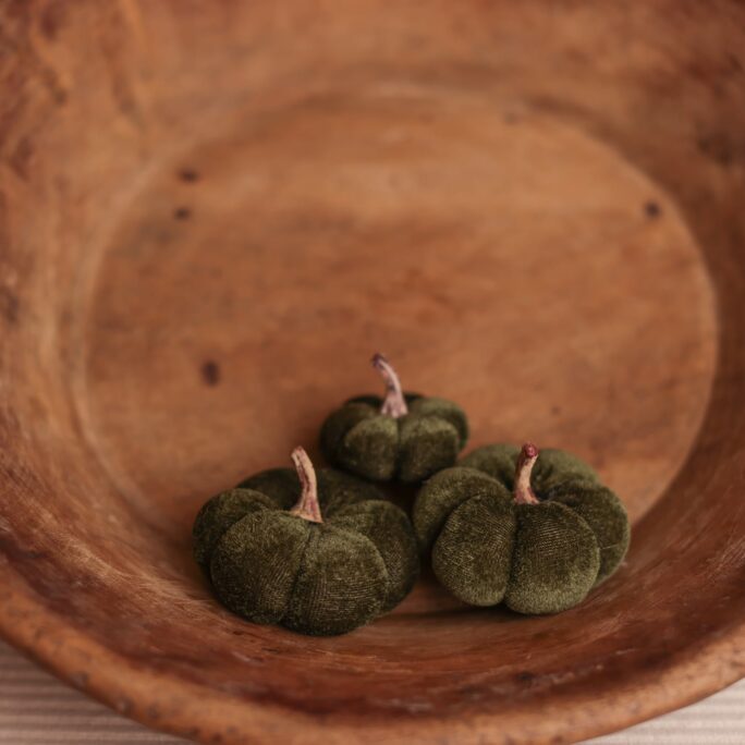 Set of Moss Green Pumpkins