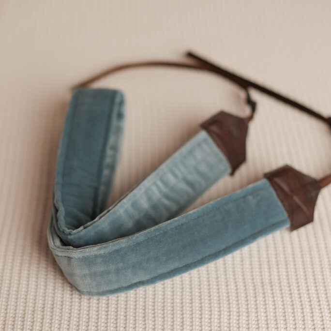 VELVET dusty BLUE Camera Strap
