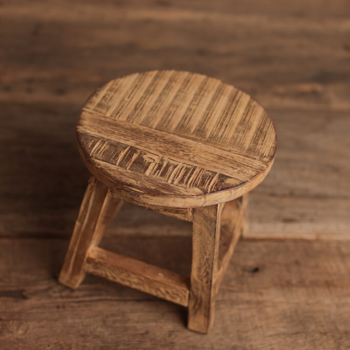 Vintage round Storyteller SITTER Stool