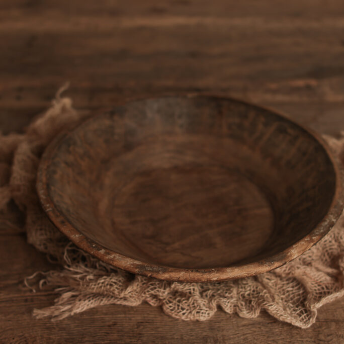 VINTAGE WOODEN BOWL large