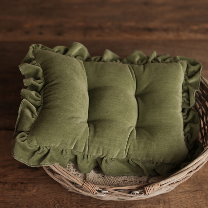 GOING OUT OF COLLECTION! Velvet Mattress with ruffles - GREEN